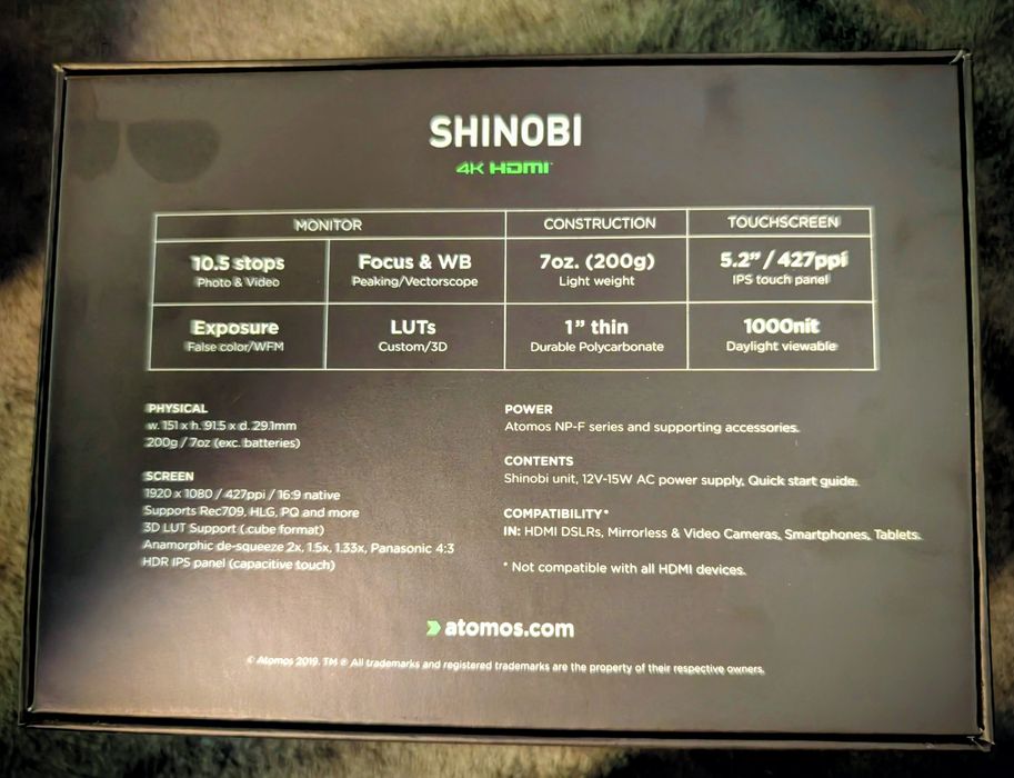 Atomos Shinobi 5" 4K HDMI Monitor