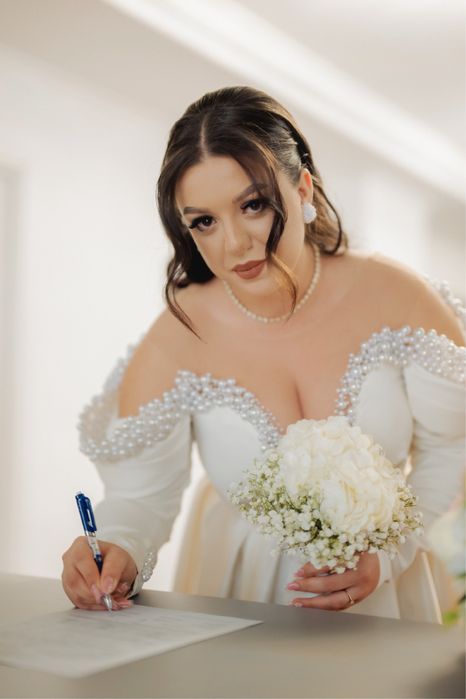 Rochie de  mireasă/cununie civila realizata in atelierul Xenei Coșeru