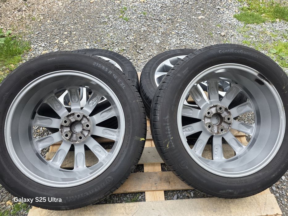 Лети джанти 18ки 5х114.3 Nissan + летни гуми 215/55/18 Continental