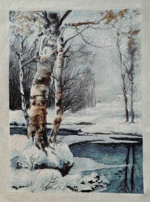Вышивка ручной работы  Зима