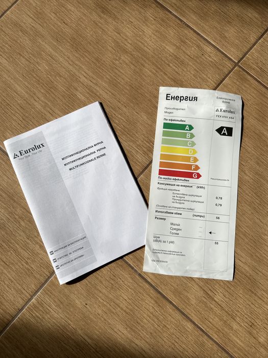 Фурна за вграждане-Eurolux енергиен клас А