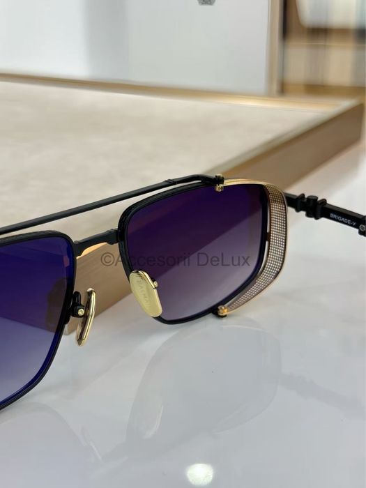 Ochelari de Soare Balmain BRIGADE - V BPS-142D-56 Noi Full Box Verificare Colet Gold Black Nergu