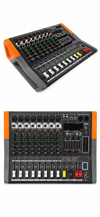 Activ mixer audio 8 canale 2 x 500W KTML8 Stereo 99 Efecte digital DSP cu amplificator Bluetooth USB
