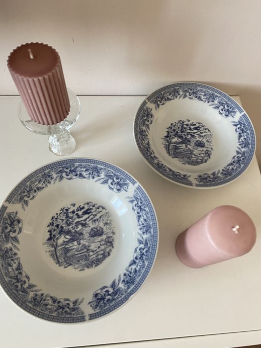 6 броя порцеланови супени чинии, нови