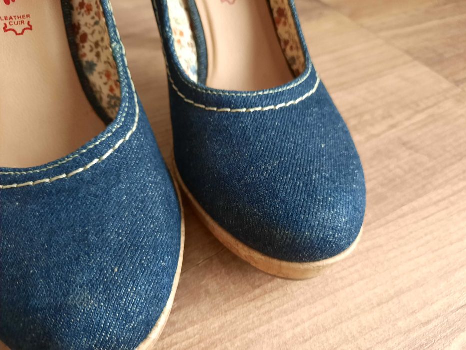 Обувки Tamaris дънкови с кожена стелка 39 номер