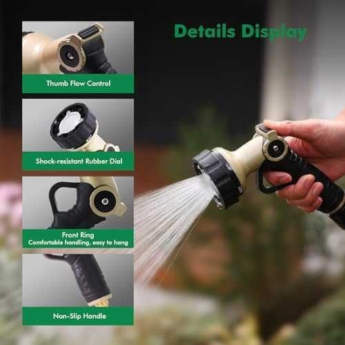 Нов Градински пистолет за маркуч метален 6 струи месинг 6 режима за градина и кола