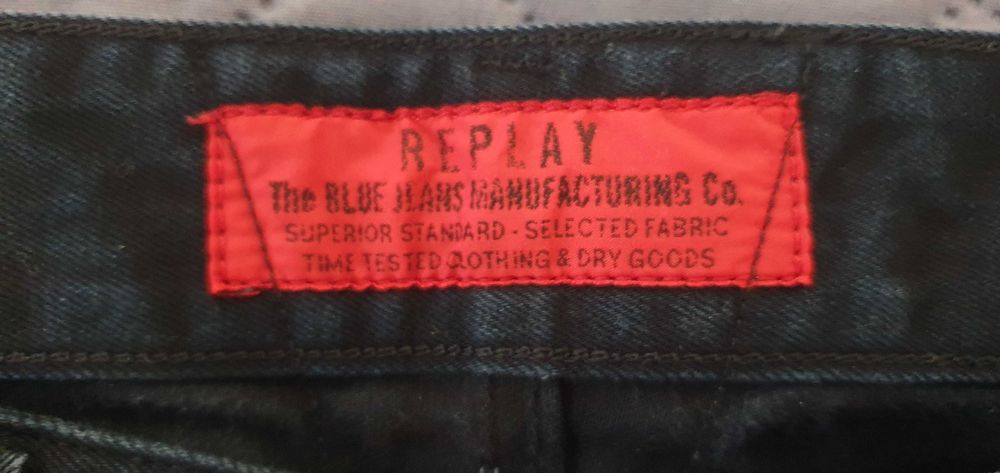 Оригинални мъжки дънки Рипли размер 33-34 много тъмно син цвят