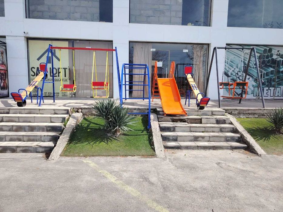 Новые детские качели-балансир (качалка) — дерево и металл