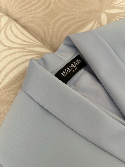 Платье-пиджак голубое