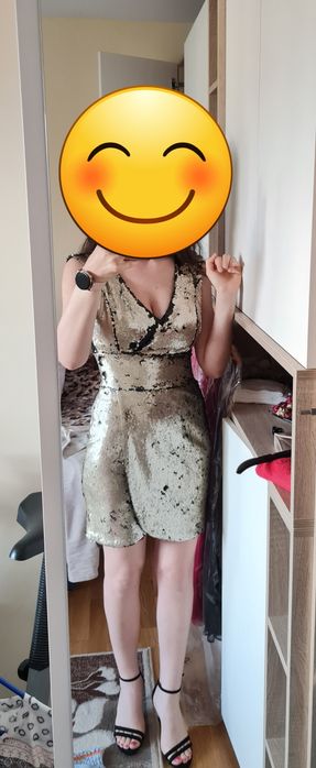 Rochie scurta din paiete reversibile
