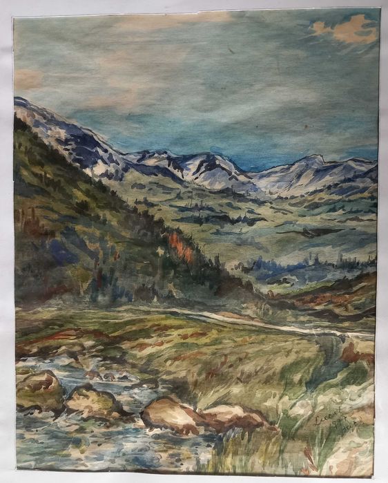 Tablou acuarela 36x48 cm., semat.