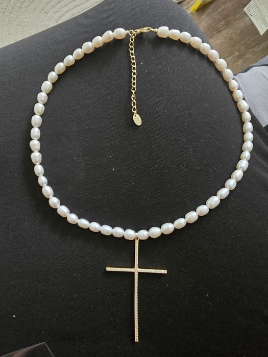 Coliere Perle de cultura  suflate cu aur de 14 k