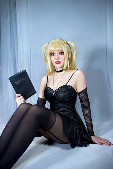 Златисто руса аниме перука с колие Anime Death Note Misa Amane Cosplay