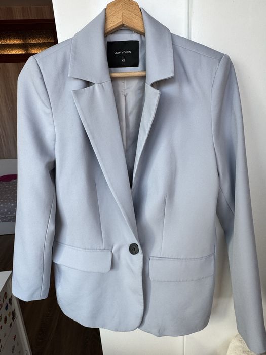 Oversize син дамски блейзър