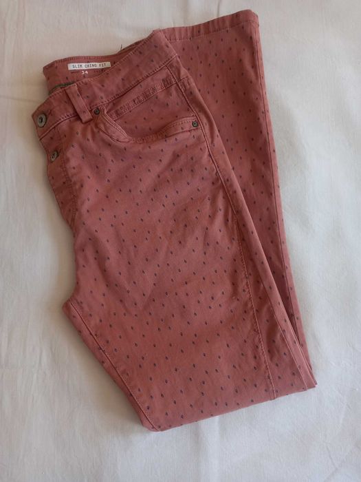 EDC by Esprit - Панталон Чино - Керемидено червен със ситен десен, XS