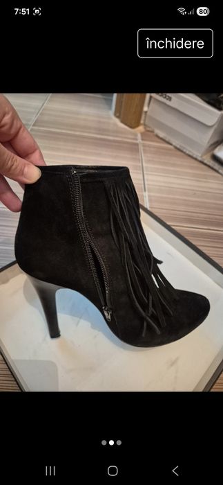 Ghete Musette piele intoarsa