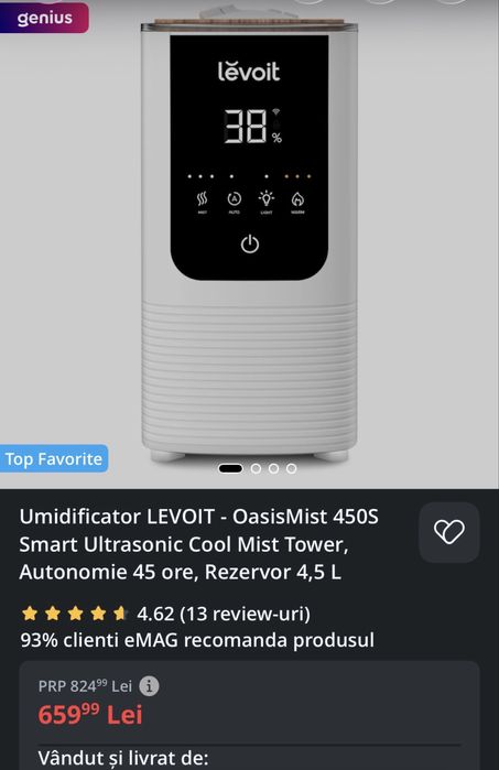Umidificator Levoit Oasis