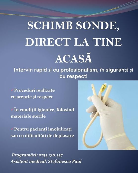 Prestez servicii medicale la domiciliu pacientului.