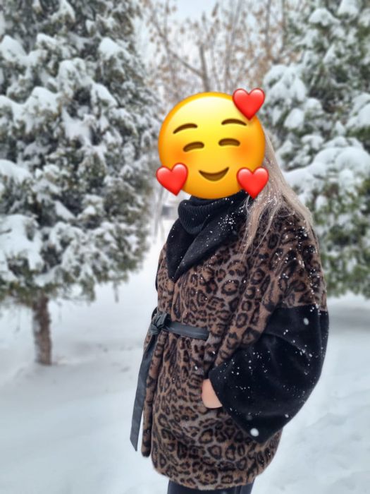 Эко шуба 50-54 р, тигровая, теплая шуба