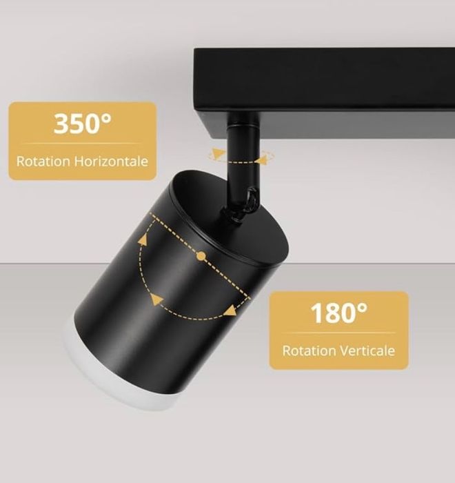 Plafonieră LED wowatt, 3 spoturi reglabile
