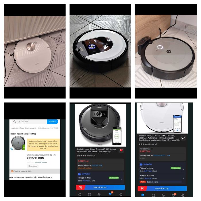 Robot aspirator smart iRobot Roomba Ecovacs Deebot