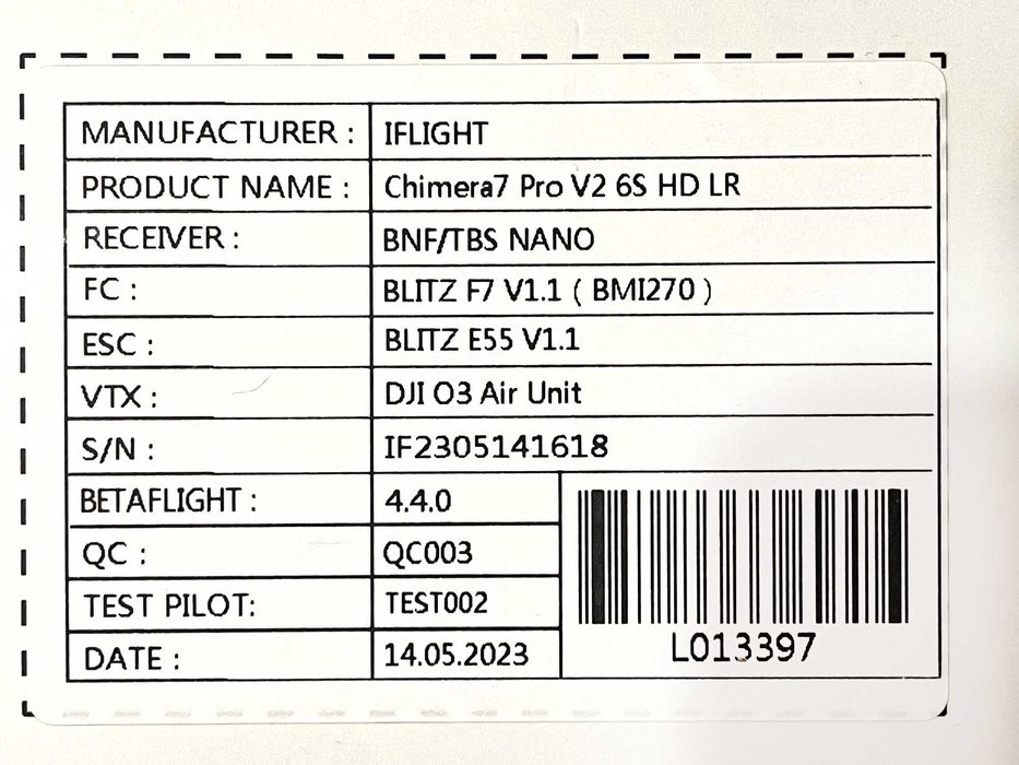 FPV Дрон iFlight Chimera7 Pro V2 (ФПВ Химера, в плёнке)