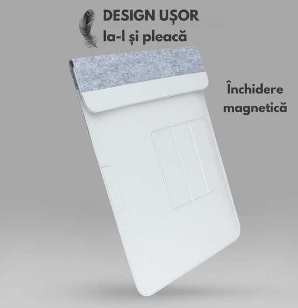 Husa Laptop / Mousepad cu Incarcare dubla Wireless  2x15W Negru | Gri