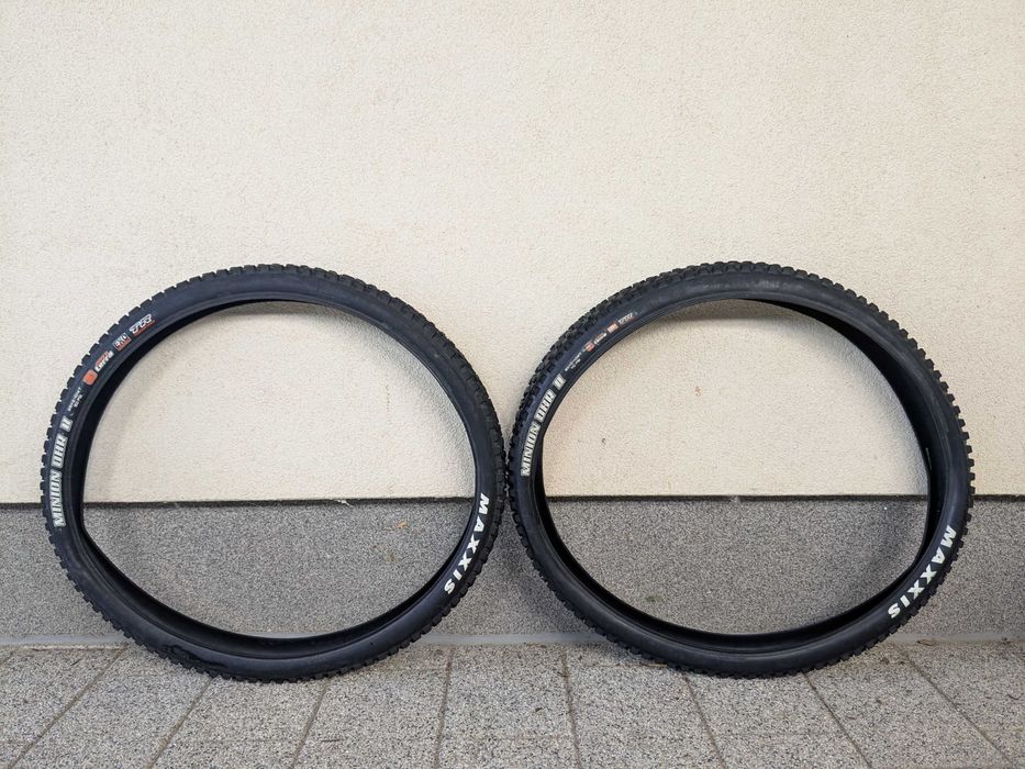 Set cauciucuri MTB Maxxis Minion DHR II 29x2.4 MaxxTerra Logo alb