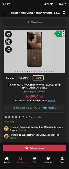 Vând  Motorola  RAZ  70  ULTRA cu Garanție !