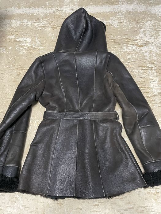 Haina de piele si blana naturala 100%