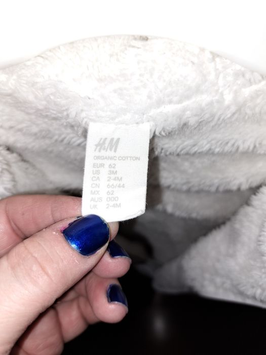 Salopeta H&M bumbac organic îmblănita - mărime 62