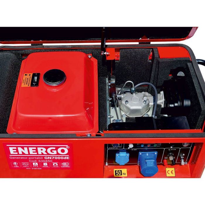 Generator portabil GN7000dE carcasat cu roti Pmax 7.0kW/230V