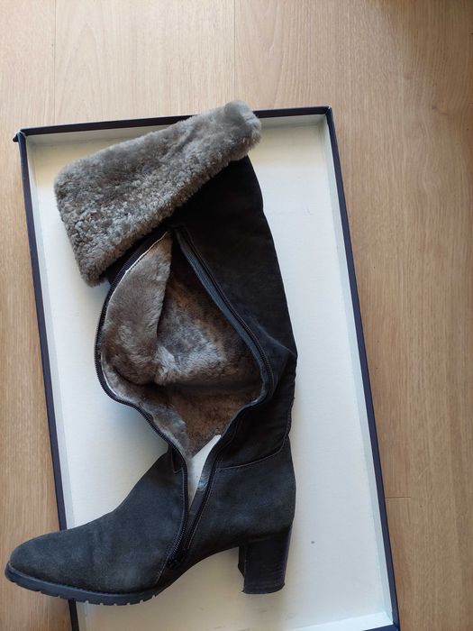 Зимни дълги велурени ботуши, размер 38,5