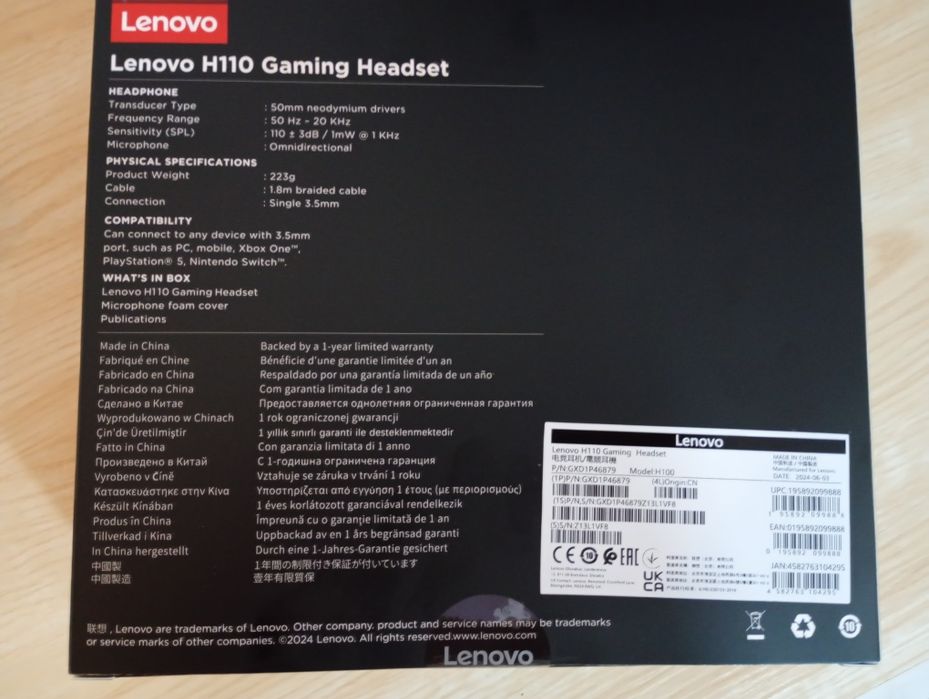Casti Gaming Lenovo H110 Noi Sigilate