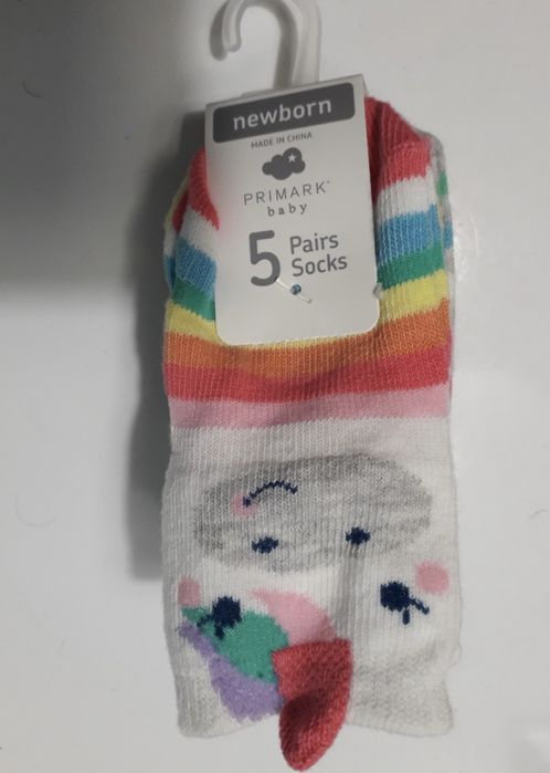 Нов комплект и чорапи  за бебе момиче Primark- 0-3м 62см
