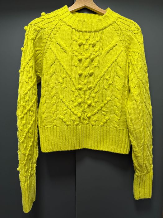 Pulover tricotat, culoare galben, mărimea L, H&M