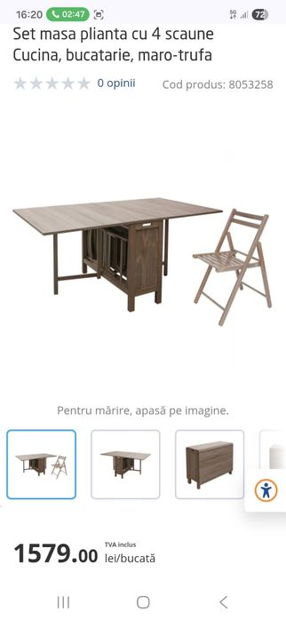 Set Masa pliabila și scaune