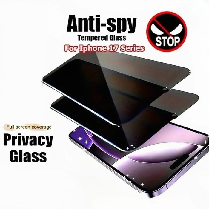 iPhone 17 /Pro/Max/Air/ PRIVACY ANTI-SPY Full Glue Стъклен протектор