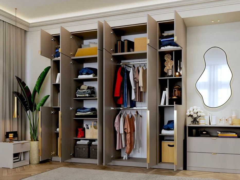 Dulap dormitor haine Inalt Bej/casmir 246 cm Auris C2