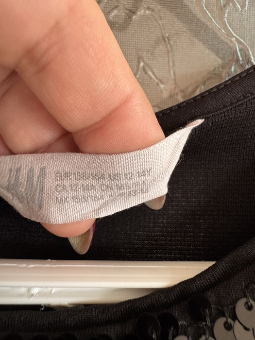 Черна  рокля с пайети