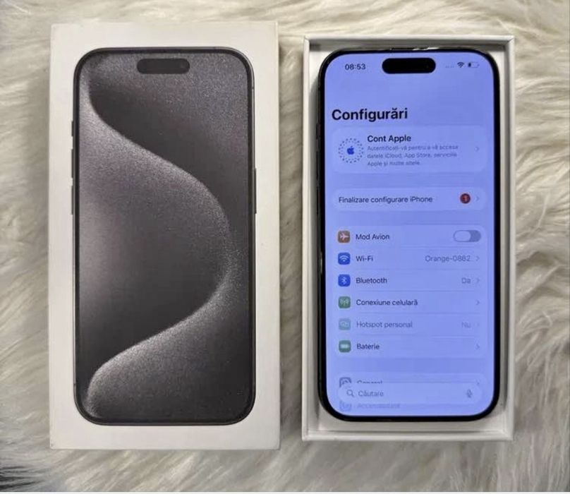 Iphone 15 PRO - 128 G - black - spate fisurat - 2250 ron !