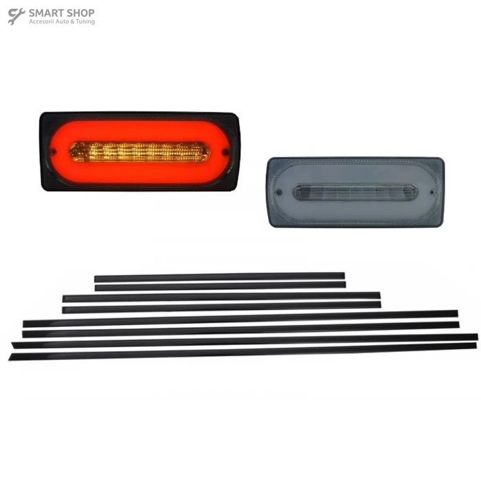 Stopuri Full LED Fumurii cu Bandouri Laterale Negre Mercedes W463 G-Cl