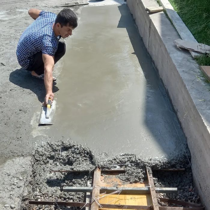 Стяжка лазирни урвен бардюр  ишлари бизда