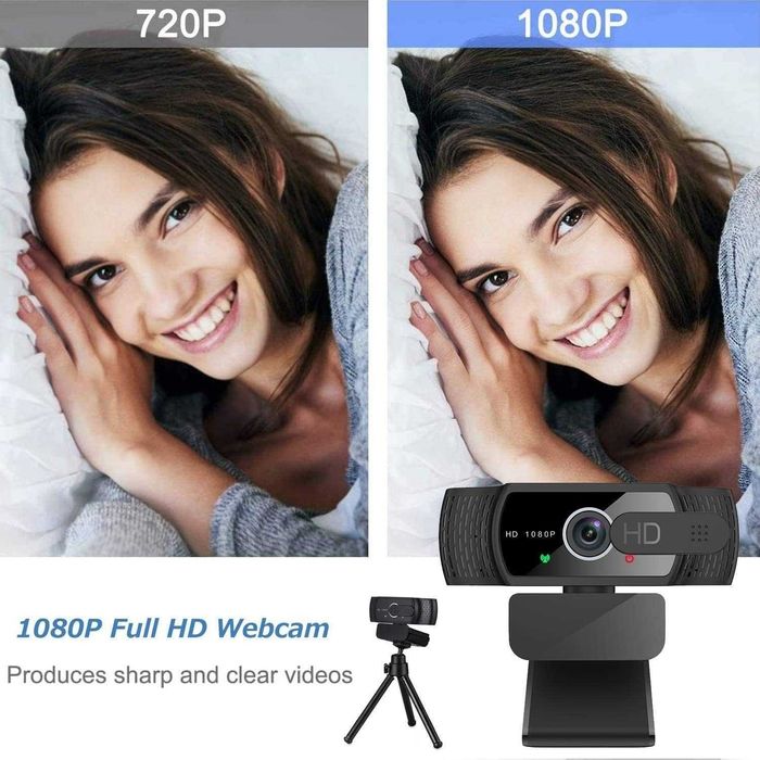 EYONME W6 Full HD 1080P USB уеб камера с микрофон за компютър или лаптоп - 2MP сензор - кодек H.264
