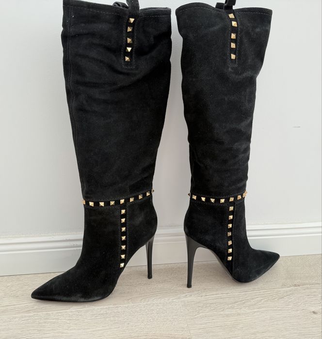 Cizme negre Musette piele intoarsa, noi, mărimea 39