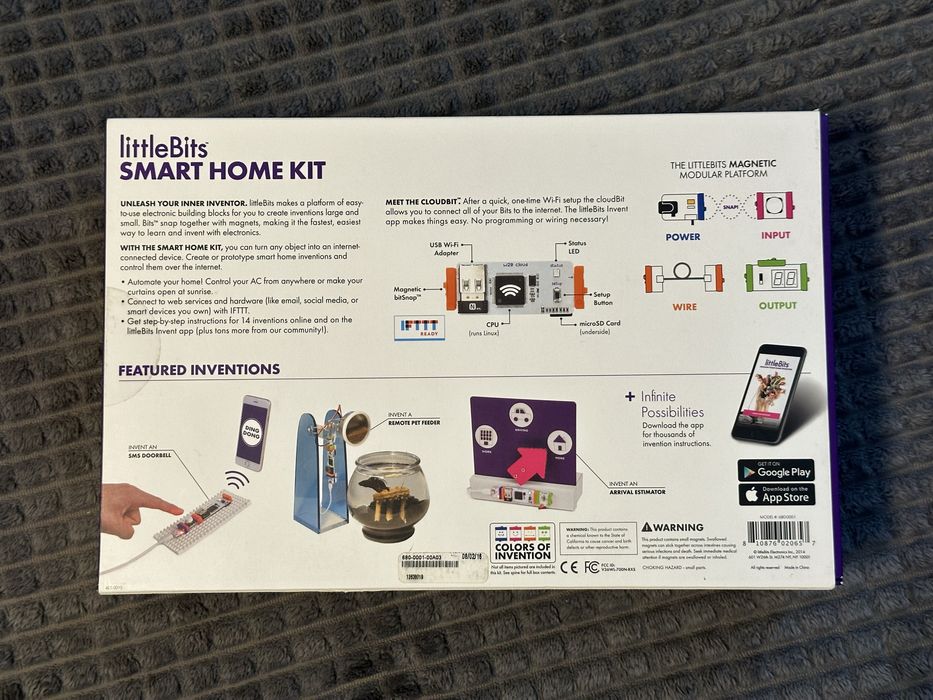 Jucarie littleBits Smart Home Kit (14 bits + 11 accesorii)