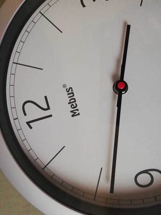 Ceas de perete cu radio control Mebus diametru 26cm, exterior-interior