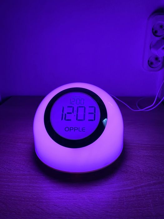 Ночник, часы, будильник opple, 7 цветов, usb