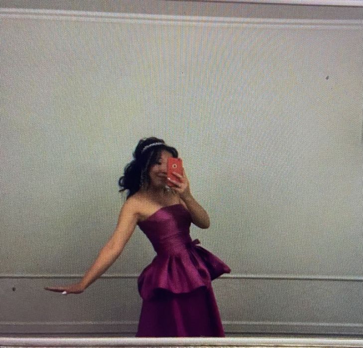 Платье фуксия длинное