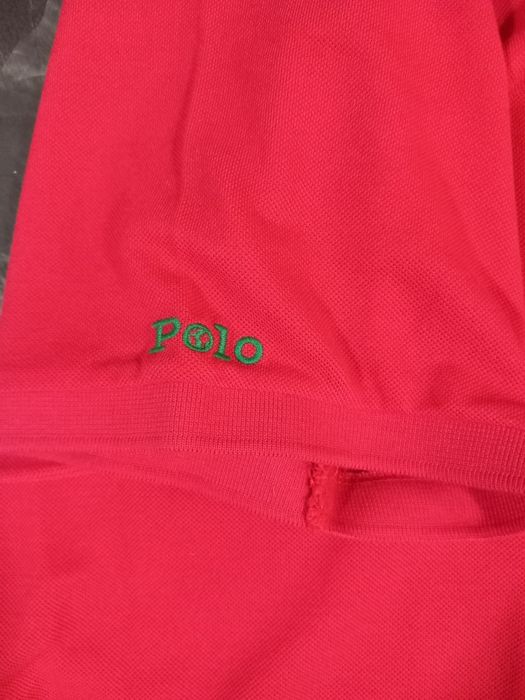 Polo Ralph Lauren, Тениска с яка и лого, Червен/Зелен, 2XL